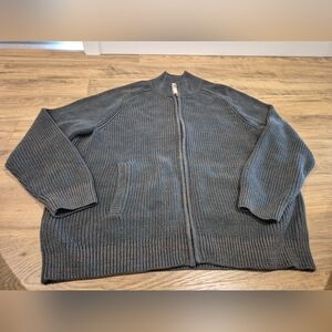 L.L. Bean Cardigan Sweater Mens Size XLarge Full Zip Ribbed Cotton